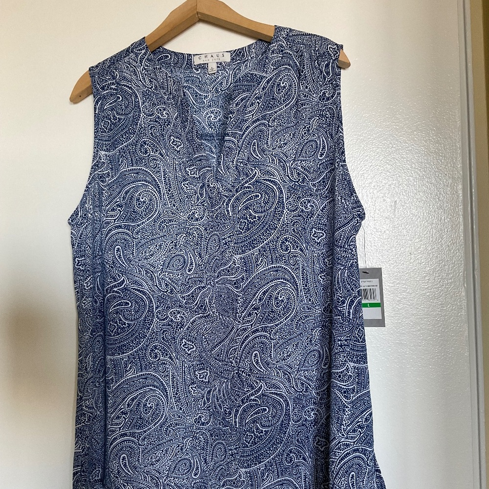 Chaus Paisley Sleeveless Top